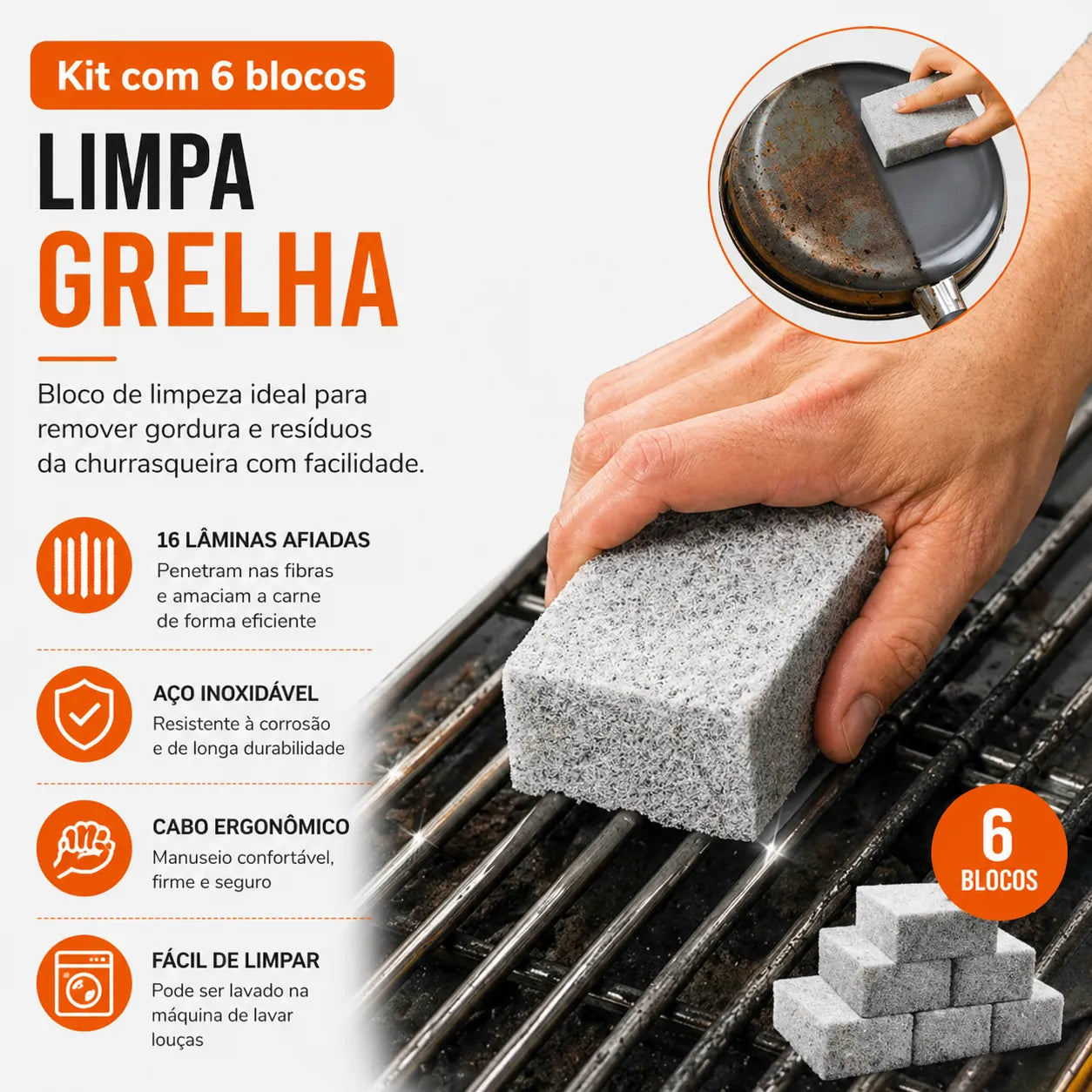 Pedra de Limpeza para Grelhas e Churrasqueiras