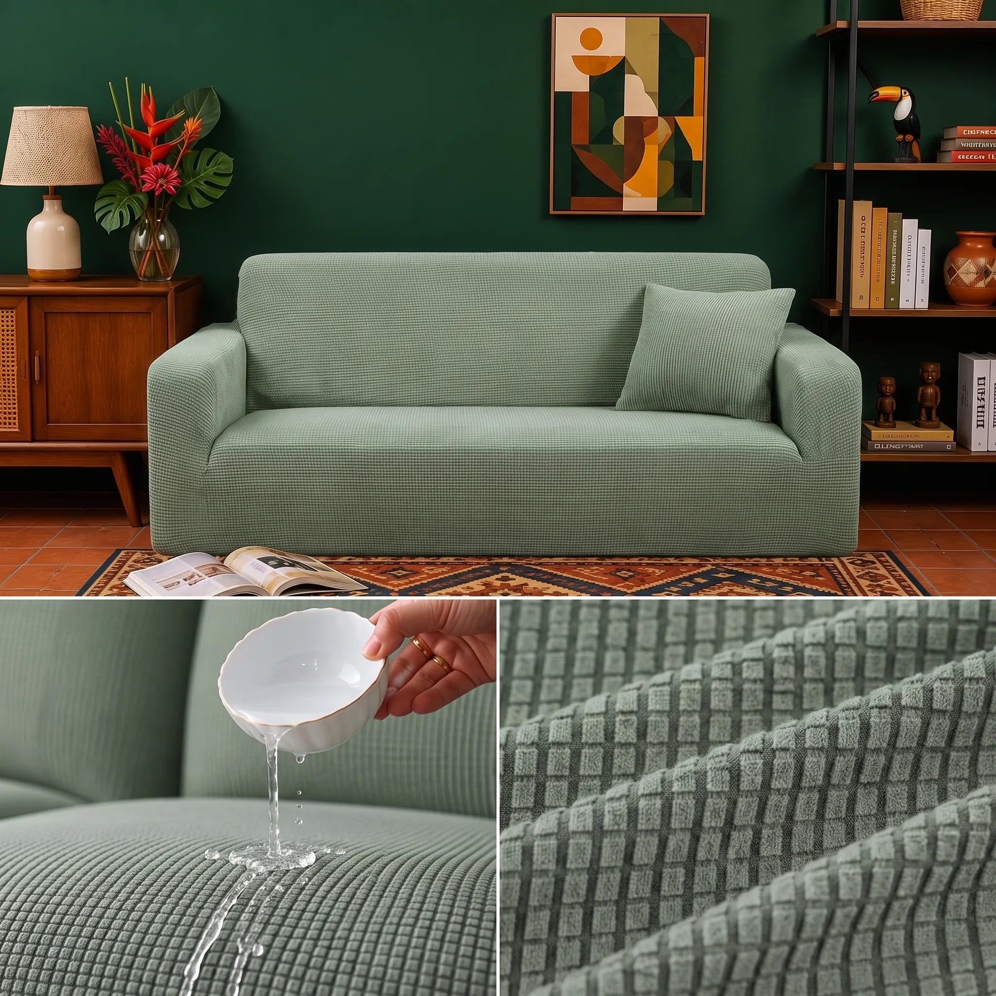 Capa de Sofá Elástica Jacquard – 1 a 4 Lugares e Canto