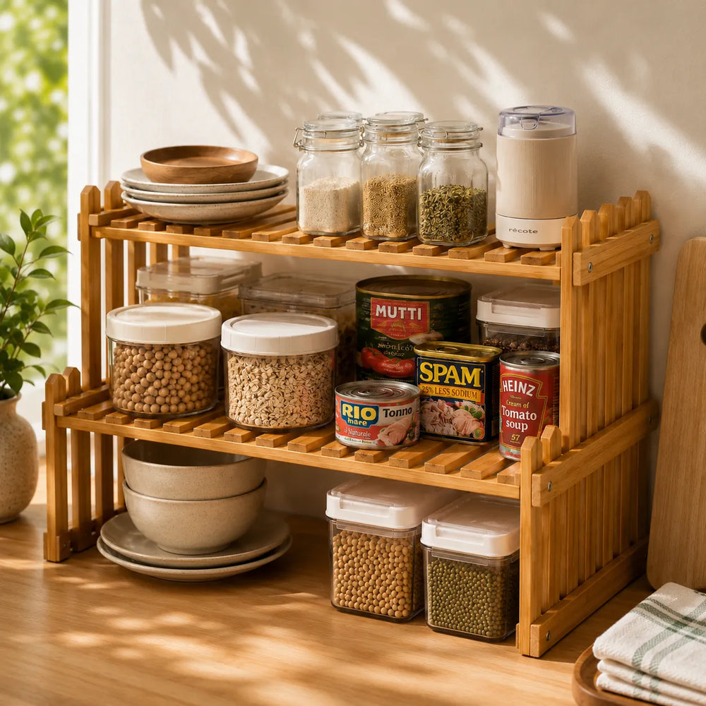 Estante Multiuso de Bambu para Plantas e Decoração