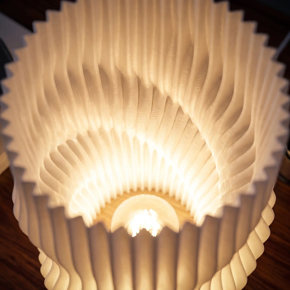Luminária 3D de Mesa Plissada Estilo Francês