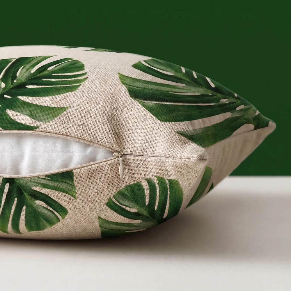 Capa de Almofada Decorativa Tropical em Linho