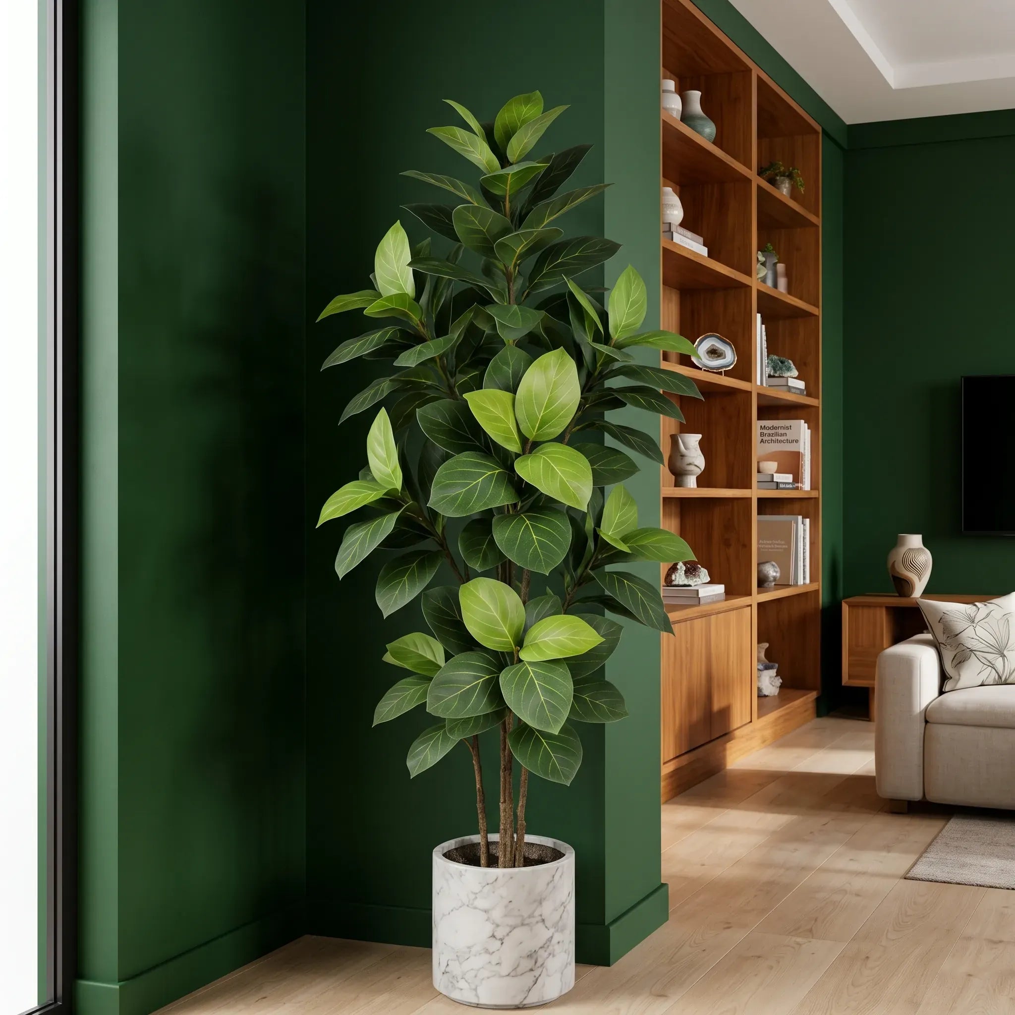 Árvore Artificial Ficus com Folhas Tropicais para Decoração