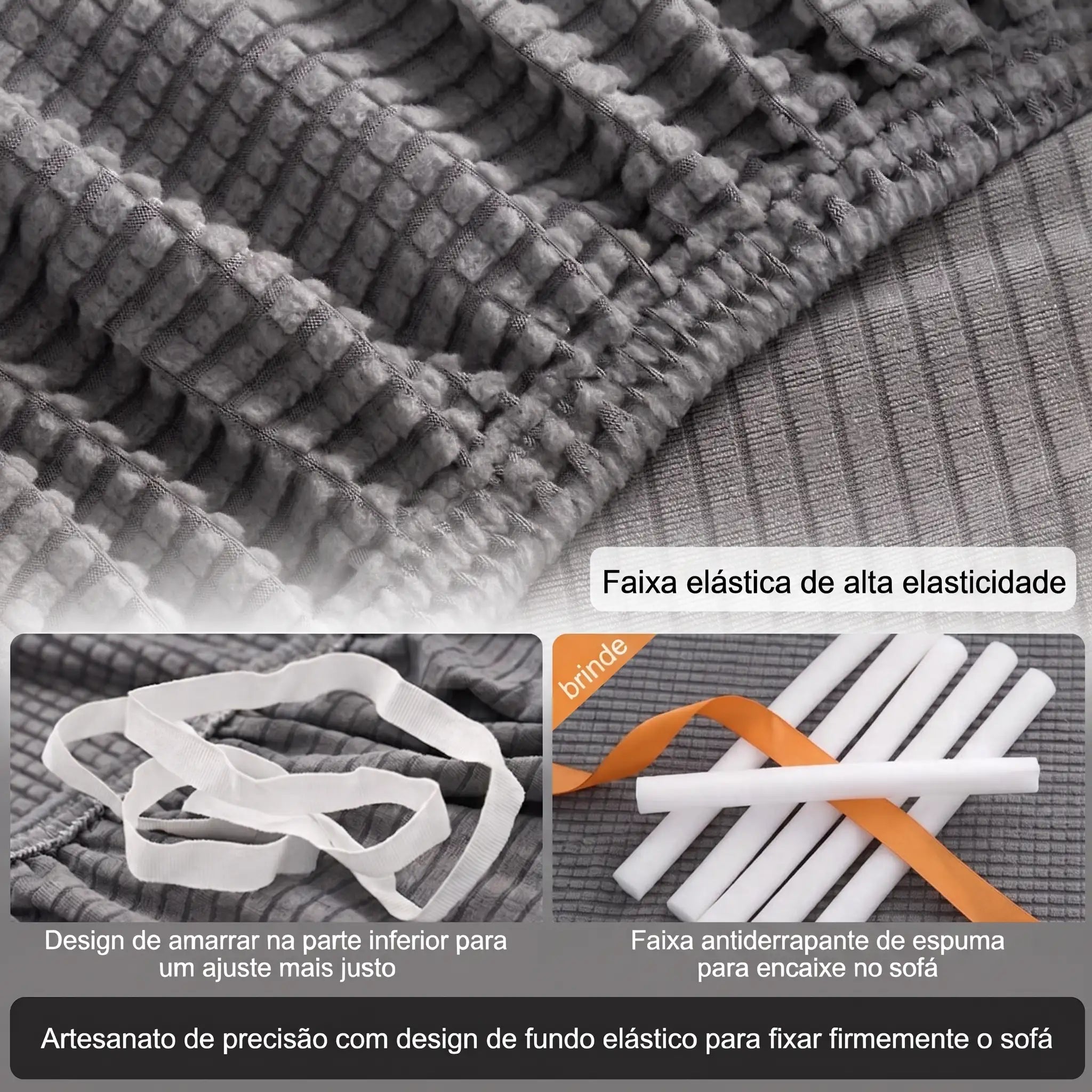 Capa de Sofá Elástica Jacquard – 1 a 4 Lugares e Canto
