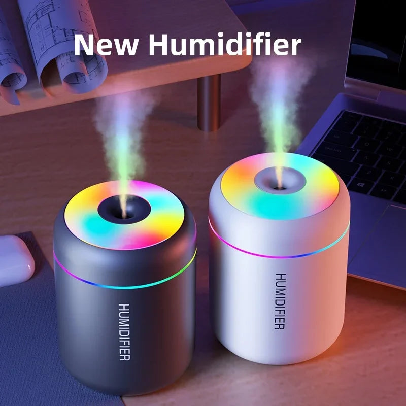 Mini Umidificador USB com Difusor de Aromas e Luz LED