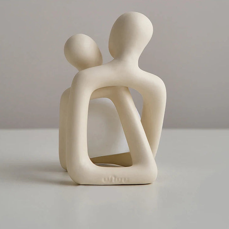 Estatueta Decorativa Casal em Resina Estilo Nórdico
