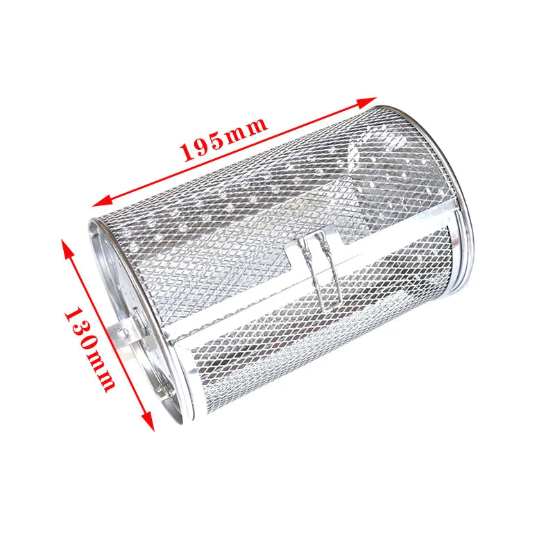 Cesto Giratório em Aço Inox para Air Fryer e Forno