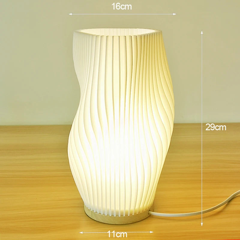 Luminária 3D de Mesa Plissada Estilo Francês