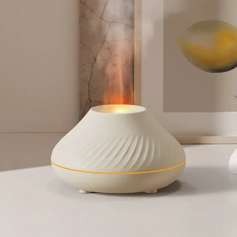 Difusor e Umidificador de Aromas Vulcânico com Chama LED