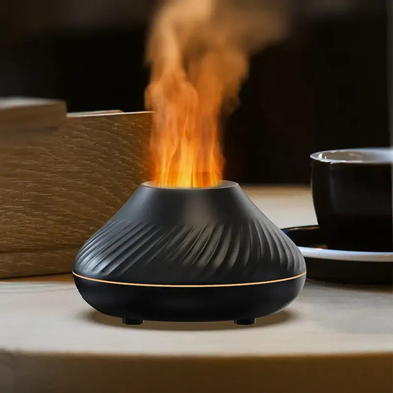 Difusor e Umidificador de Aromas Vulcânico com Chama LED