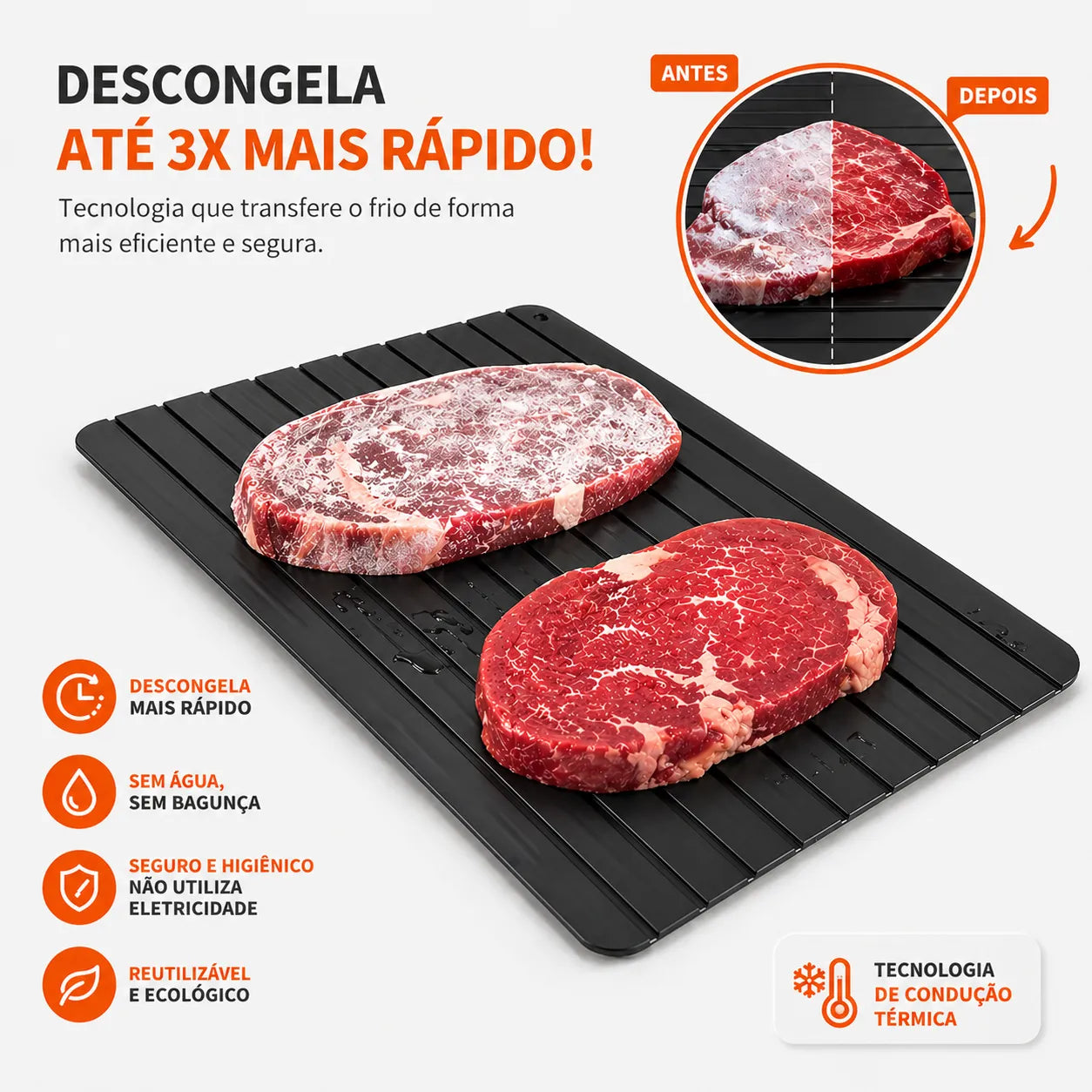 Bandeja Descongeladora TurboCharger para Carnes e Peixes