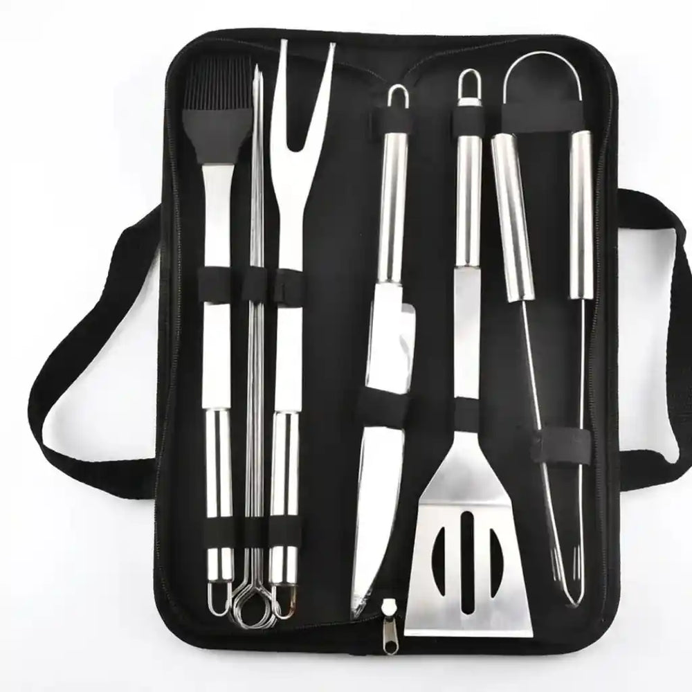 Kit Churrasco Portátil 9 Peças com Estojo