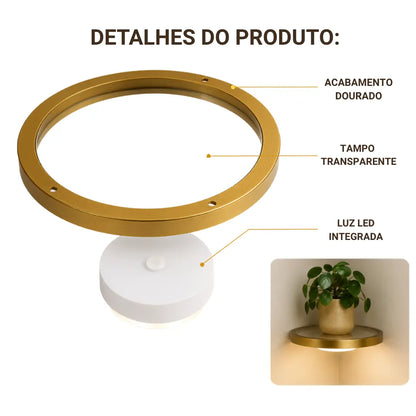 Prateleira Solaris com Iluminação Embutida para Plantas e Decoração
