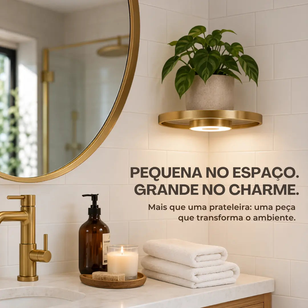 Prateleira Solaris com Iluminação Embutida para Plantas e Decoração