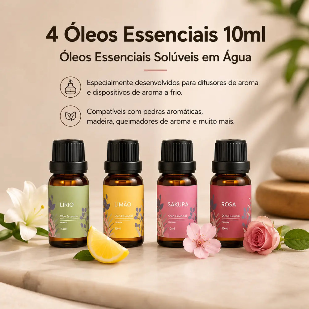 Difusor de Aroma com Efeito Chama LED e Umidificador de Mesa