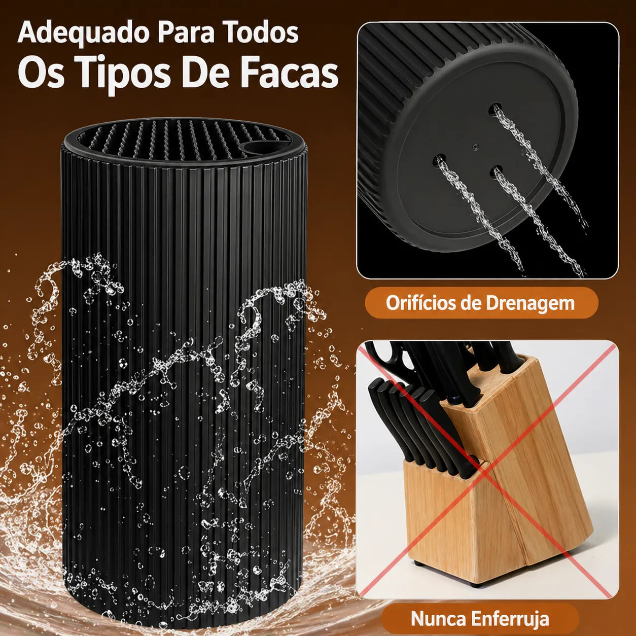 Suporte para Facas com Design Compacto