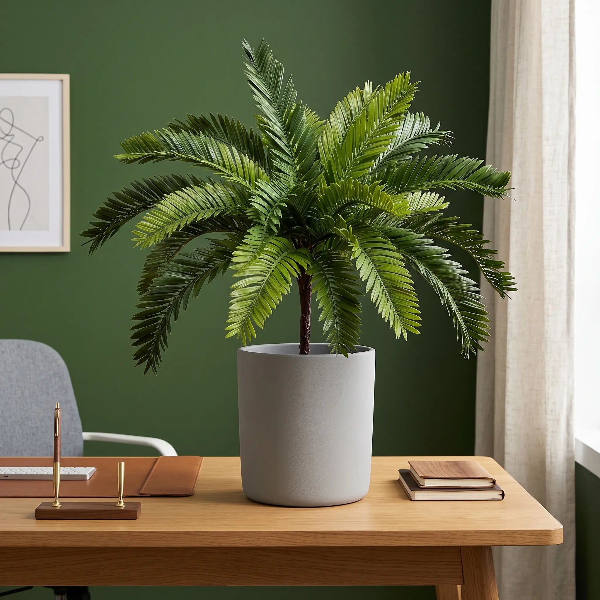 Planta Artificial Palmeira Cícada com Folhas Arqueadas