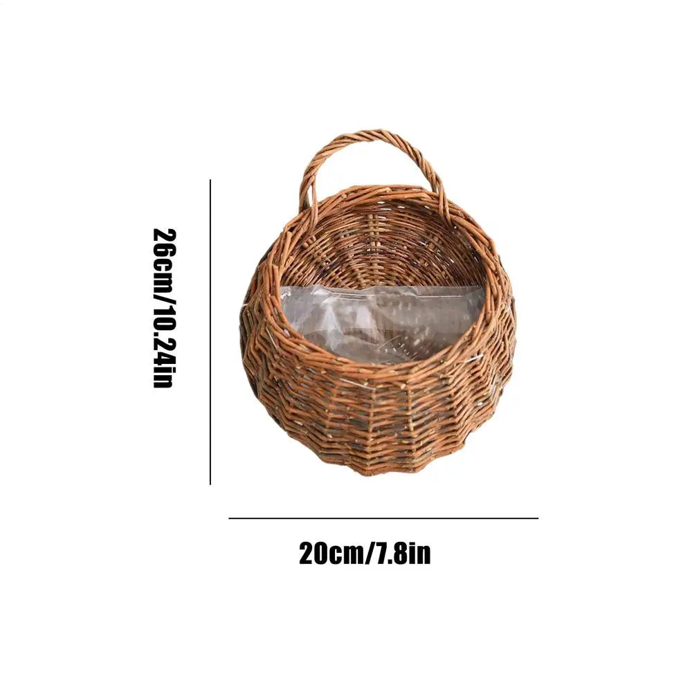 Cesta de Parede em Rattan Natural para Plantas