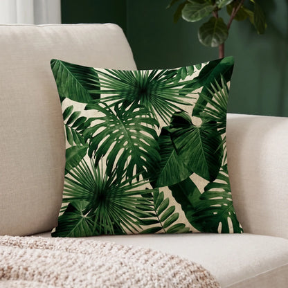 Capa de Almofada Decorativa Tropical em Linho
