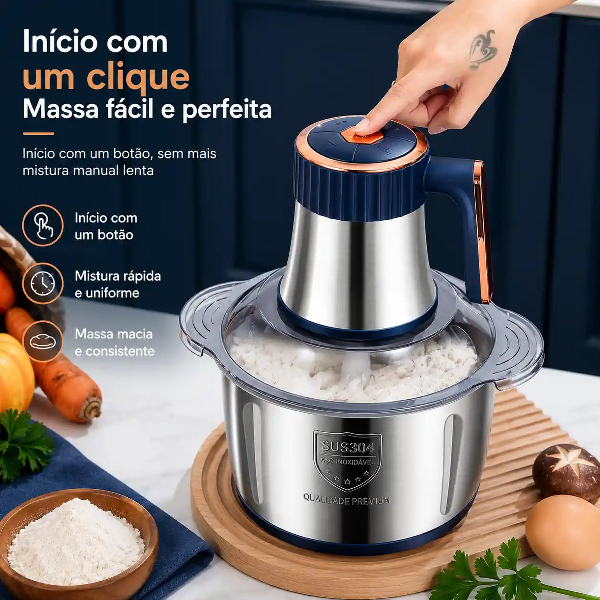 Triturador Turbo Pro 5L – Corte e Moagem de Precisão