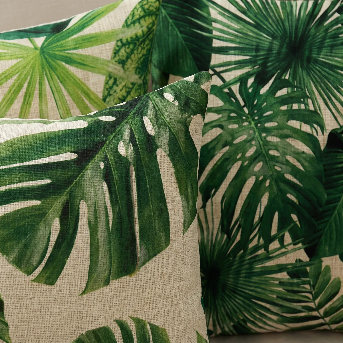 Capa de Almofada Decorativa Tropical em Linho