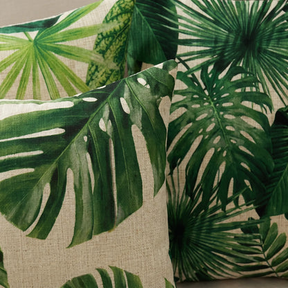 Capa de Almofada Decorativa Tropical em Linho