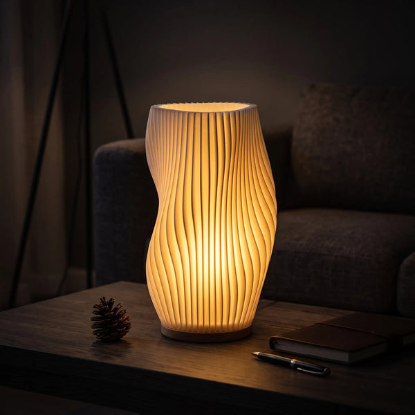 Luminária 3D de Mesa Plissada Estilo Francês