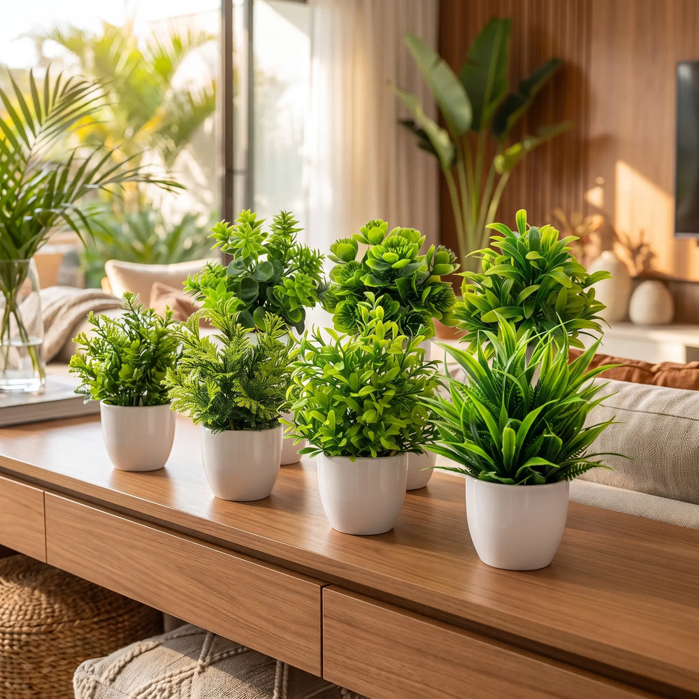 Planta Artificial Decorativa com Vaso de Plástico