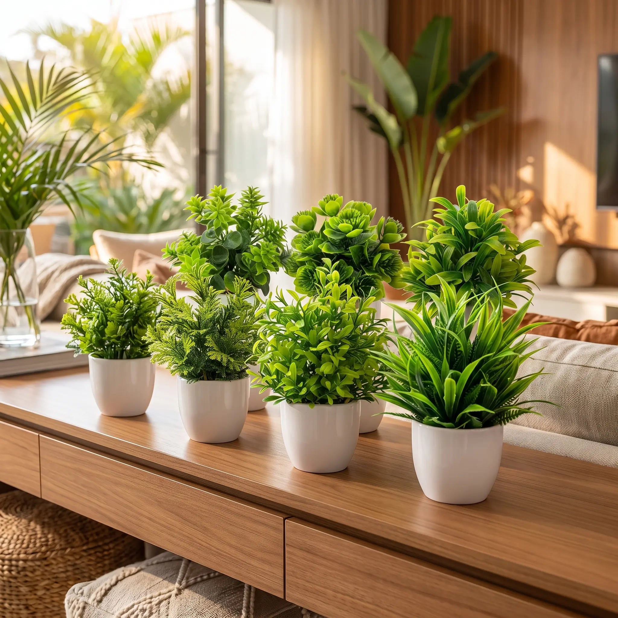 Planta Artificial Decorativa com Vaso de Plástico