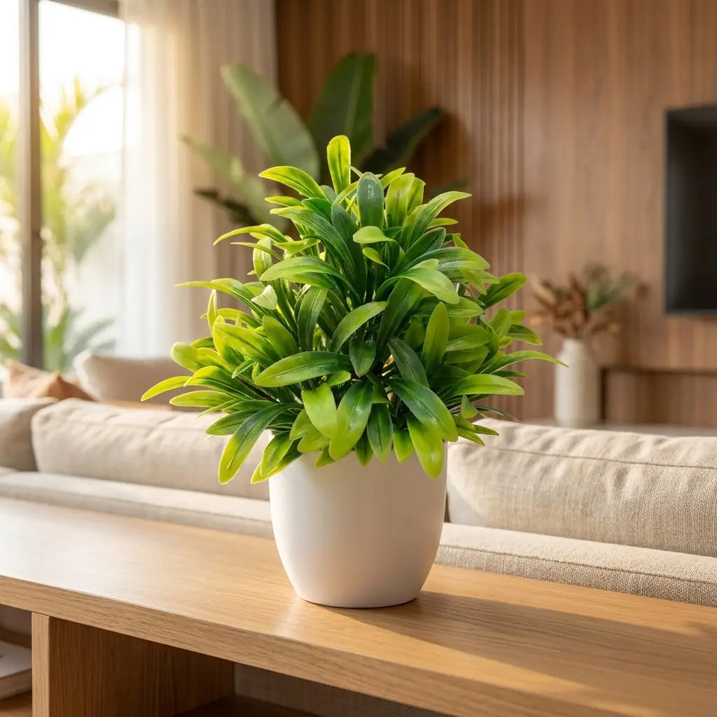 Planta Artificial Decorativa com Vaso de Plástico