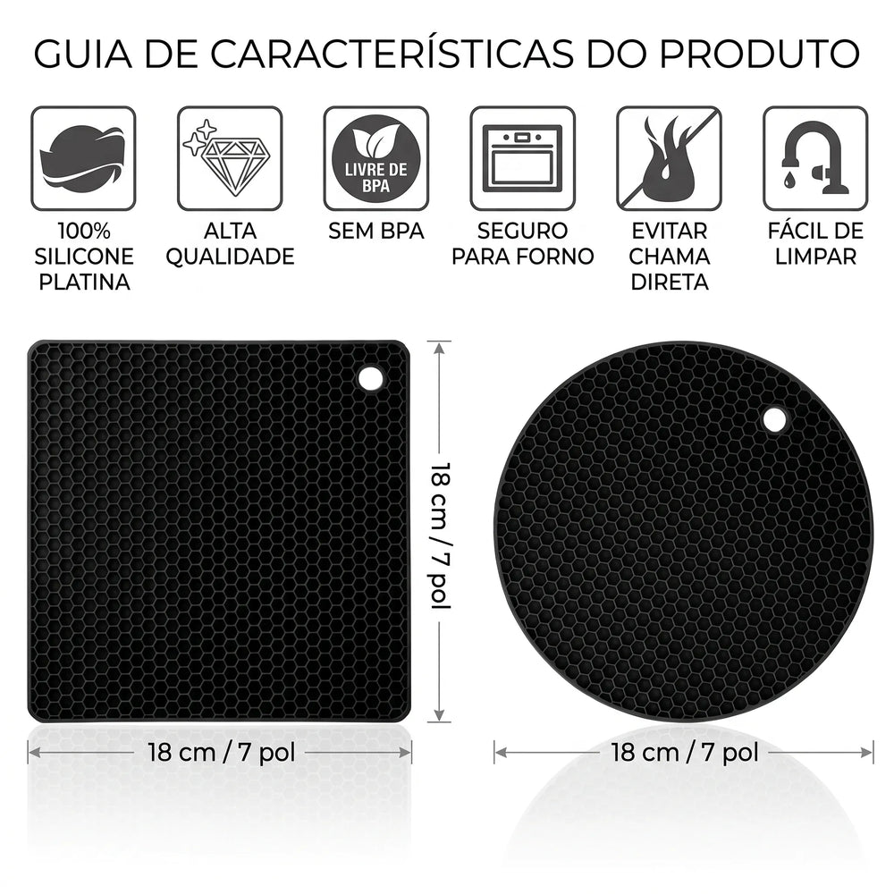 Kit Suporte de Silicone para Panelas e Travessas