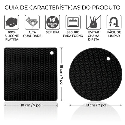 Kit Suporte de Silicone para Panelas e Travessas