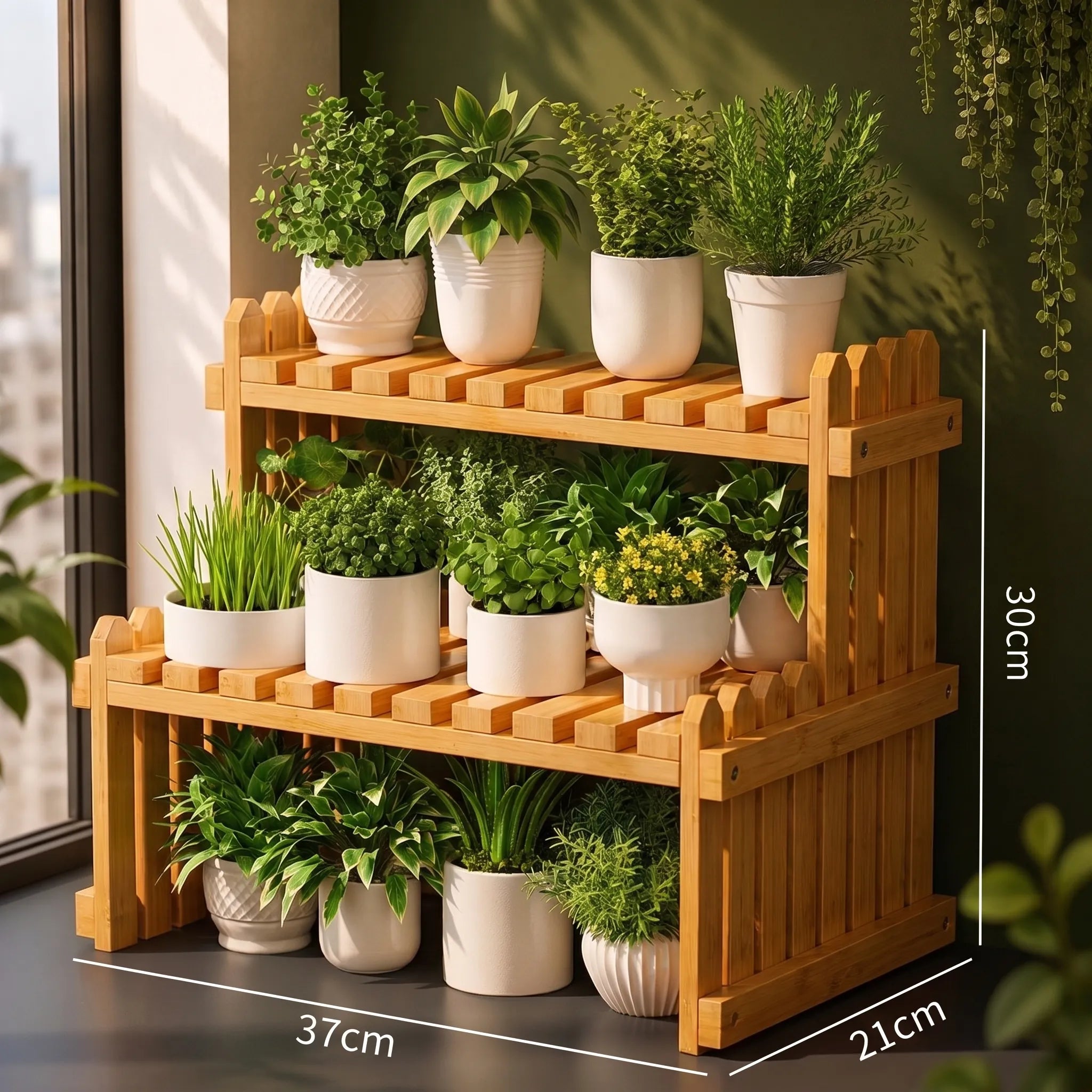 Estante Multiuso de Bambu para Plantas e Decoração