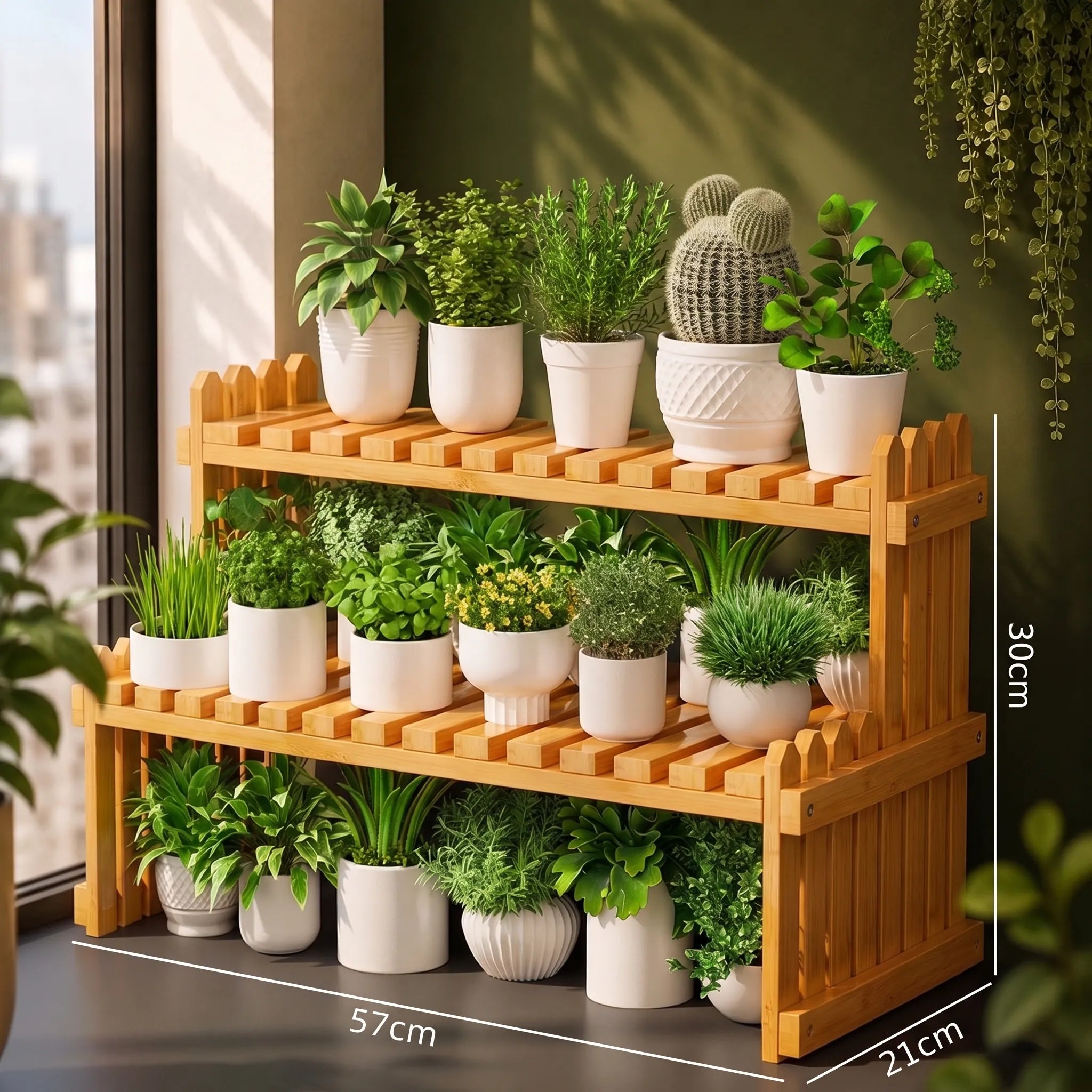 Estante Multiuso de Bambu para Plantas e Decoração