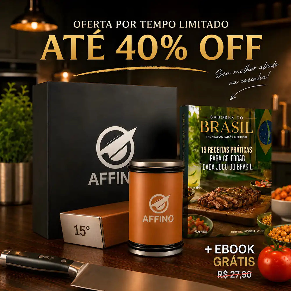 Affino™ - Afiador de Facas Magnético de Rolo Diamantado + Brinde Grátis