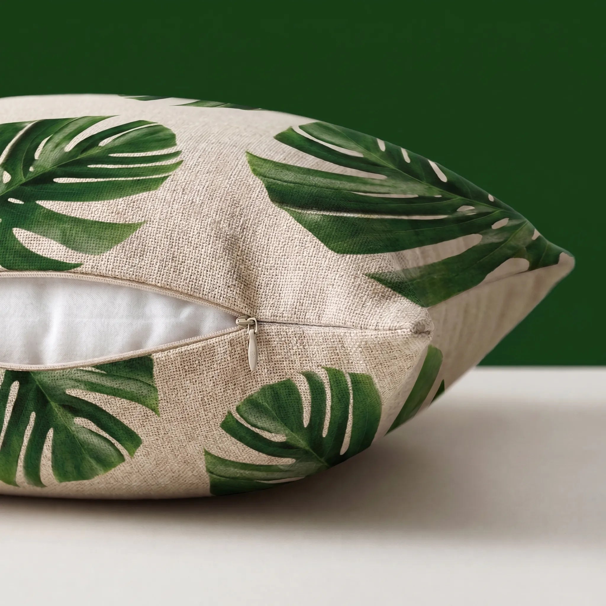 Capa de Almofada Decorativa Tropical em Linho