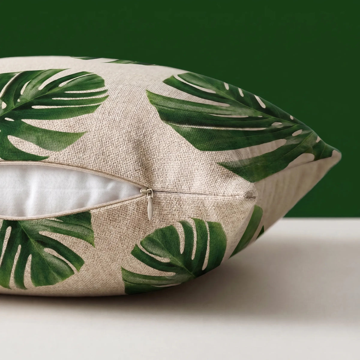 Capa de Almofada Decorativa Tropical em Linho