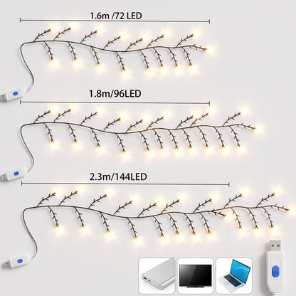 Luminária de Galhos LED com 8 Modos de Iluminação