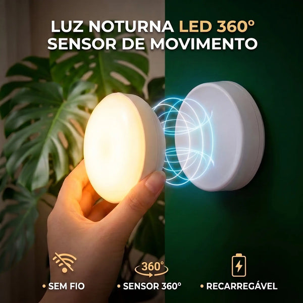 Luz de Led  LED Noturna com Sensor de Movimento 360°