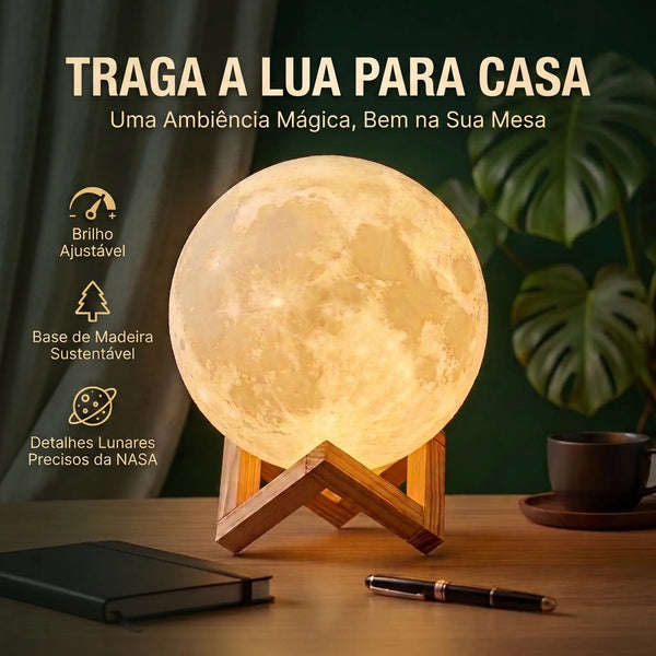 Luminária 3D Lua Touch - Affino