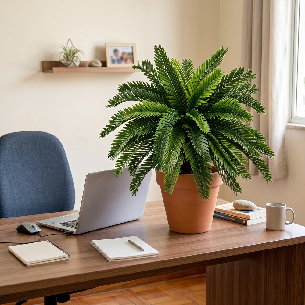 Planta Artificial Palmeira Cícada com Folhas Arqueadas