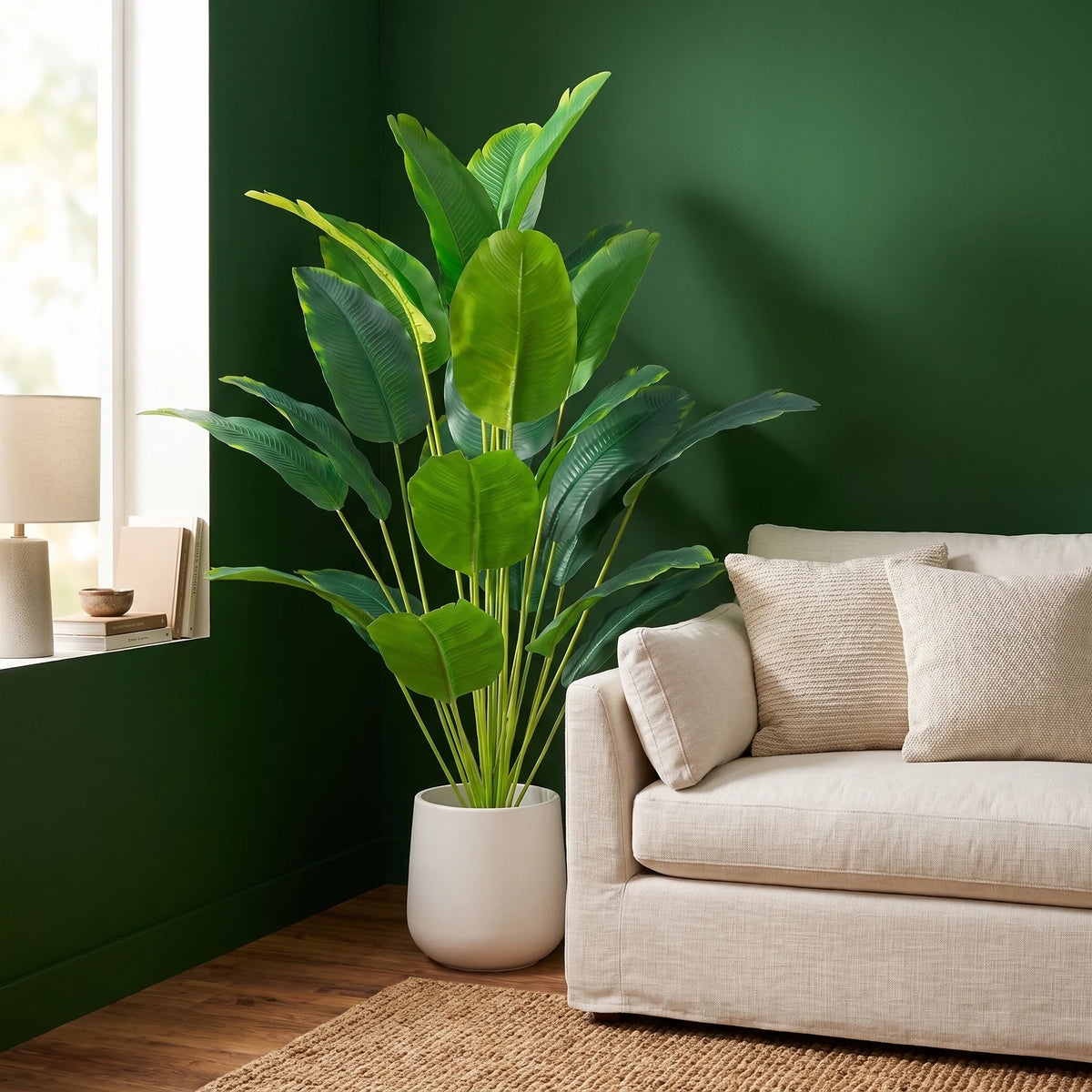 Planta Artificial Tropical Folha de Bananeira Monstera