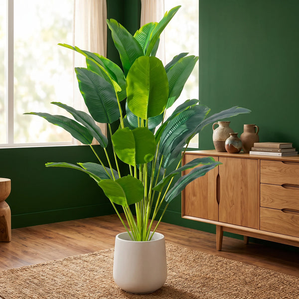 Planta Artificial Tropical Folha de Bananeira Monstera