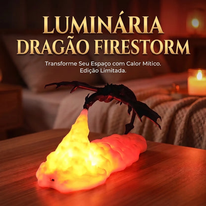 Luminária 3D Dragão Firestorm | Edição Limitada