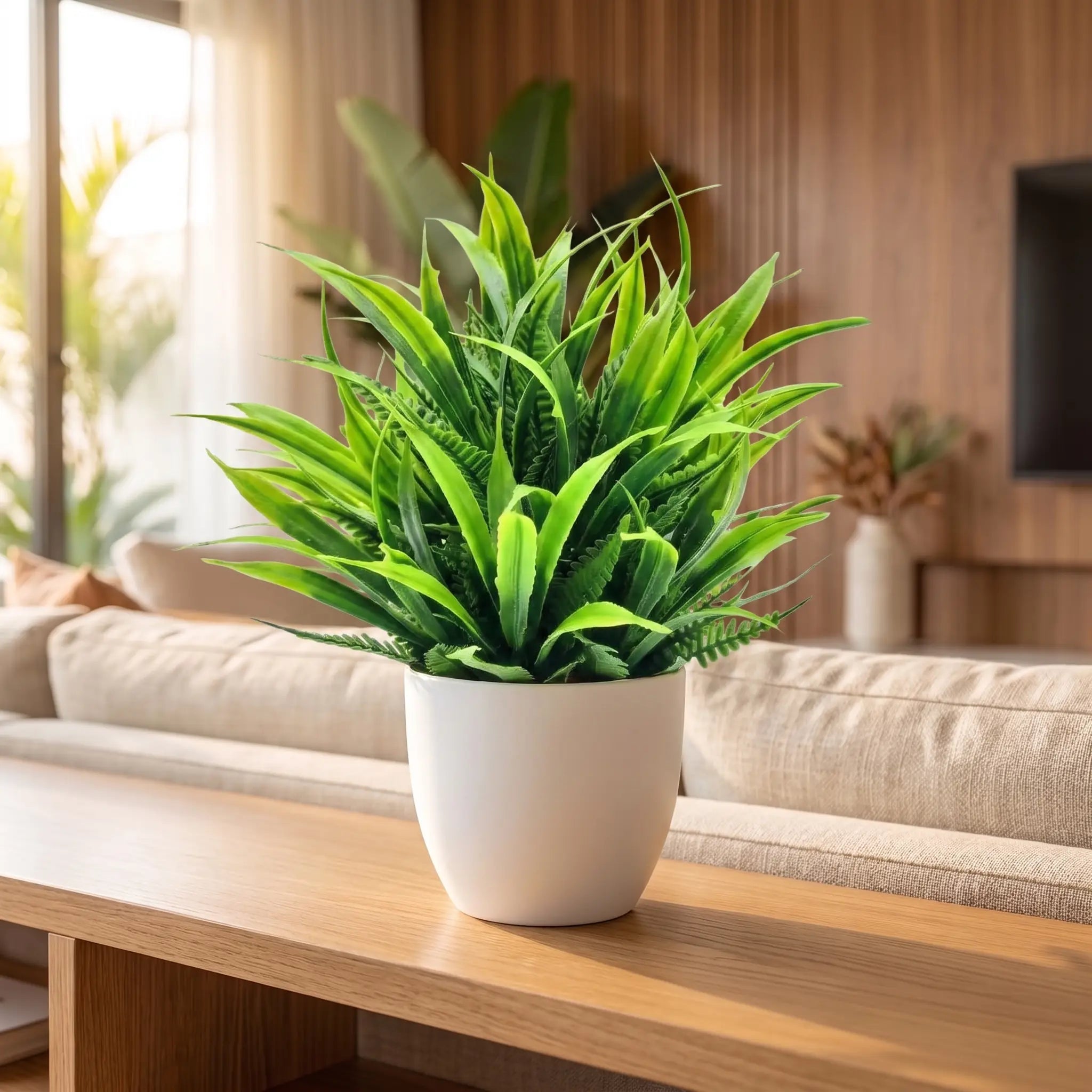 Planta Artificial Decorativa com Vaso de Plástico
