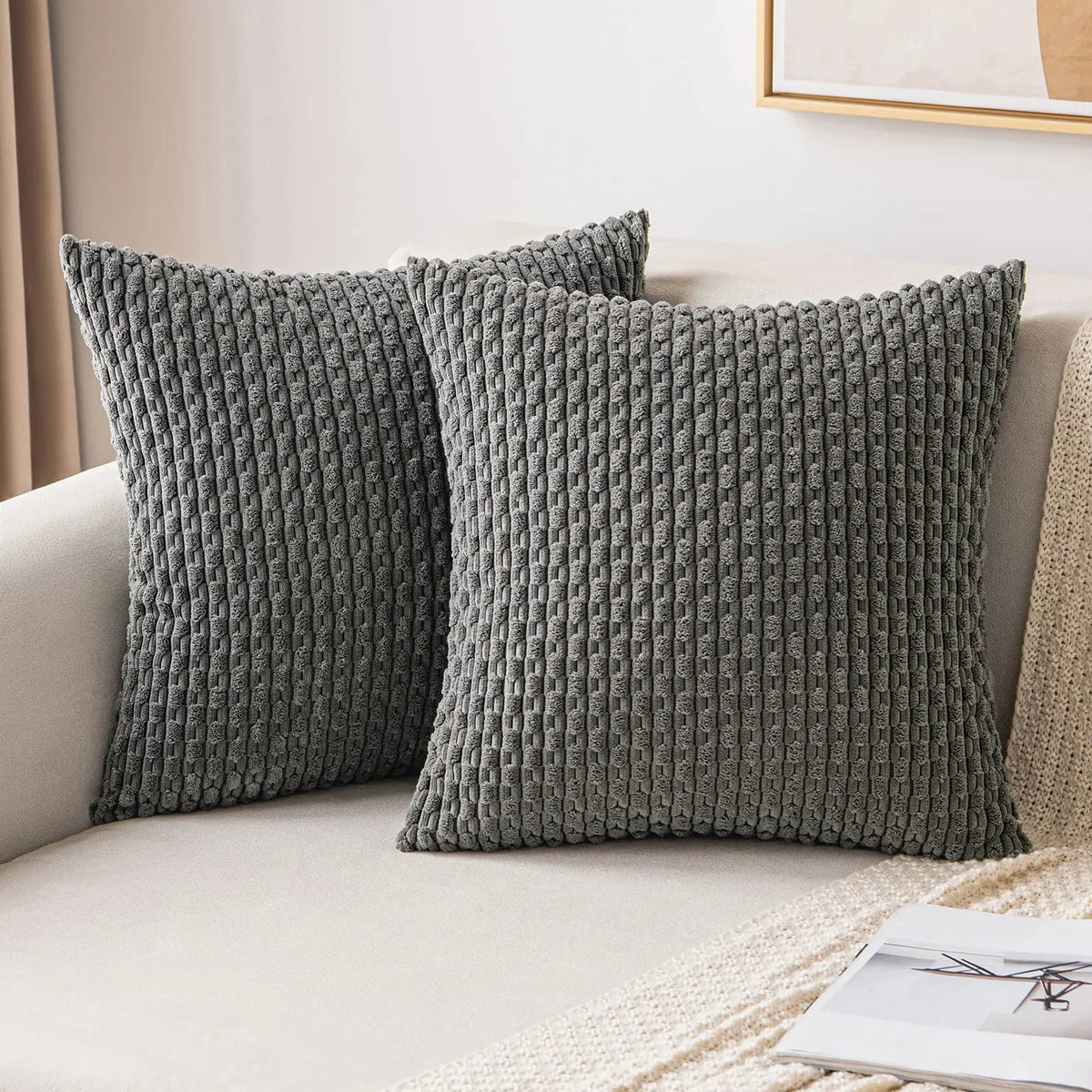 Capa de Almofada Decorativa em Corduroy Estilo Boho