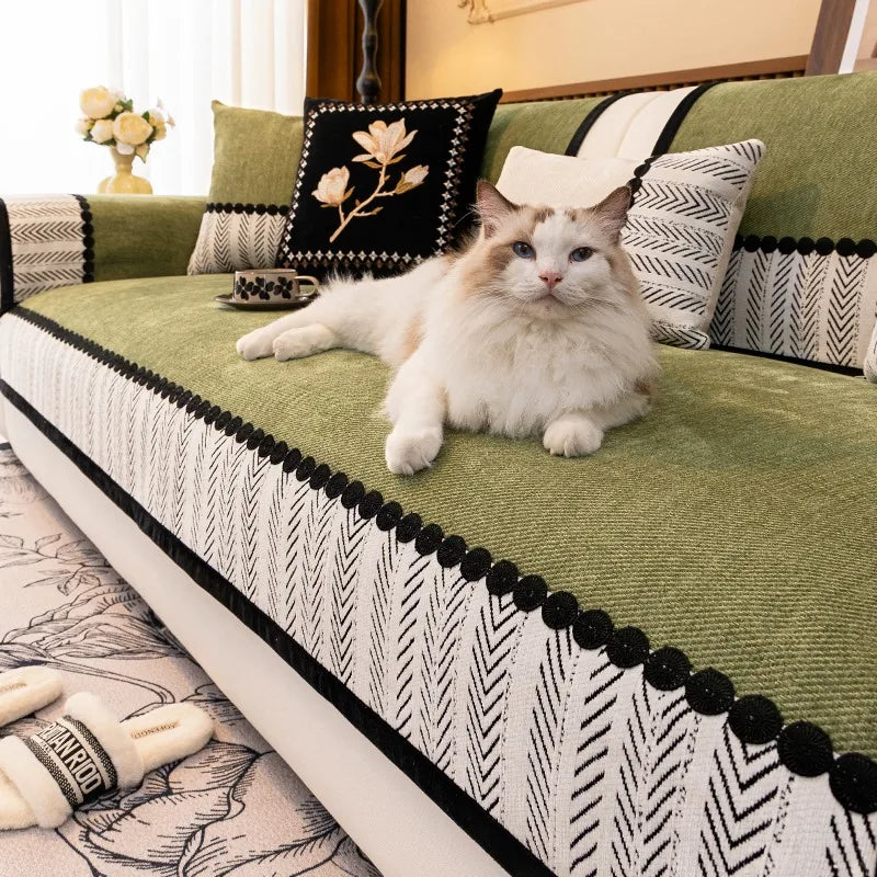 Cobertor de Sofa de Chenille para Sala de Estar