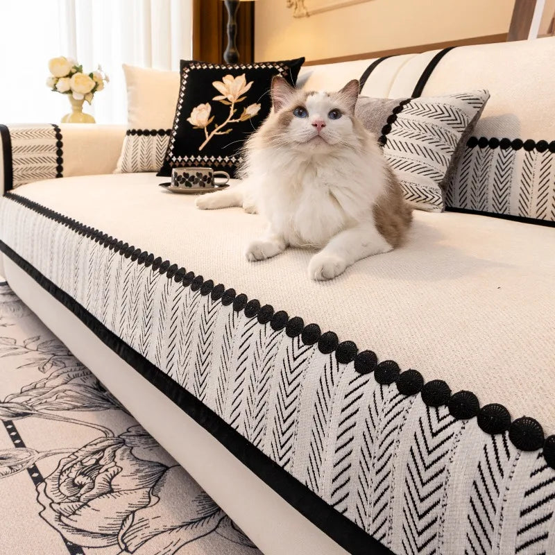 Cobertor de Sofa de Chenille para Sala de Estar
