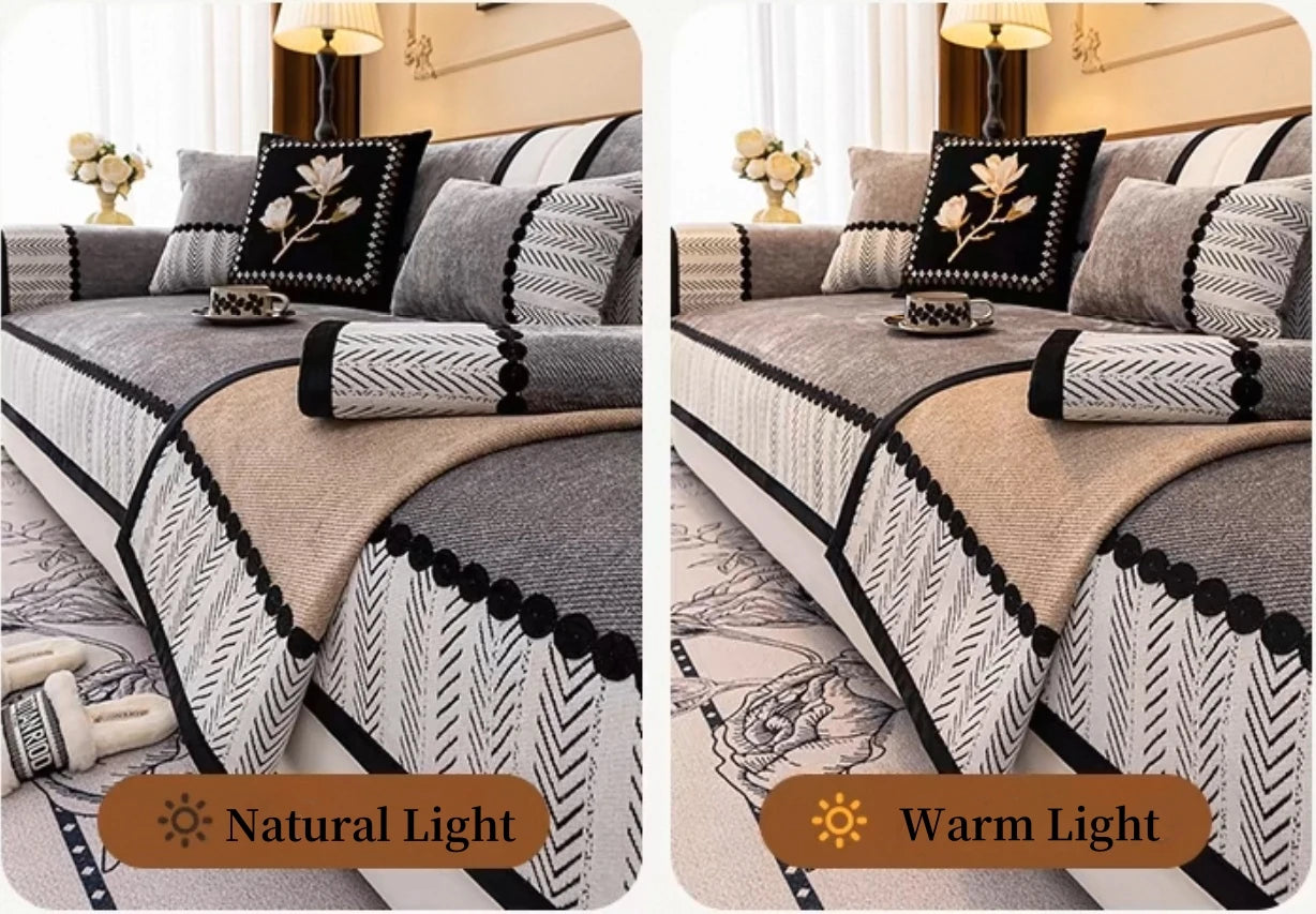 Cobertor de Sofa de Chenille para Sala de Estar