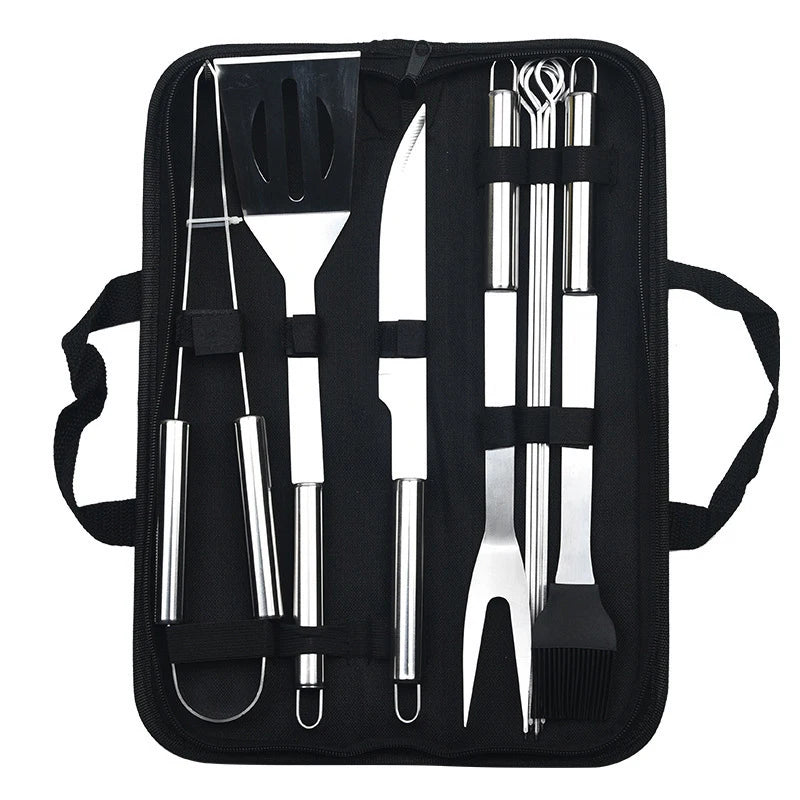 Kit Churrasco Portátil 9 Peças com Estojo