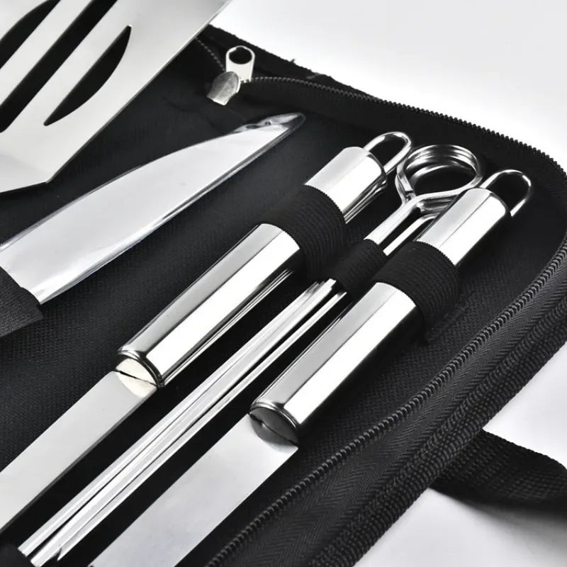 Kit Churrasco Portátil 9 Peças com Estojo